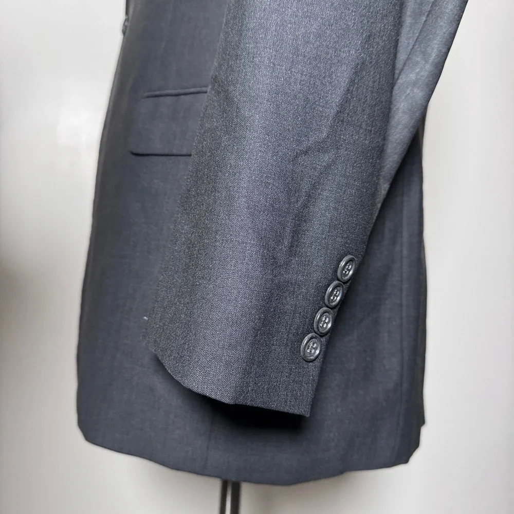 Vintage Brooks Brothers 346 Suit Mens 43R 36x28 Gray Solid Stretch 3-Button‎
